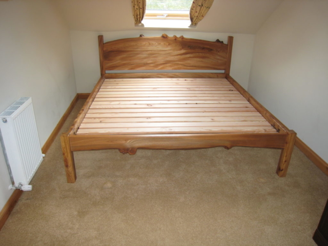Elm super-king-sized bed